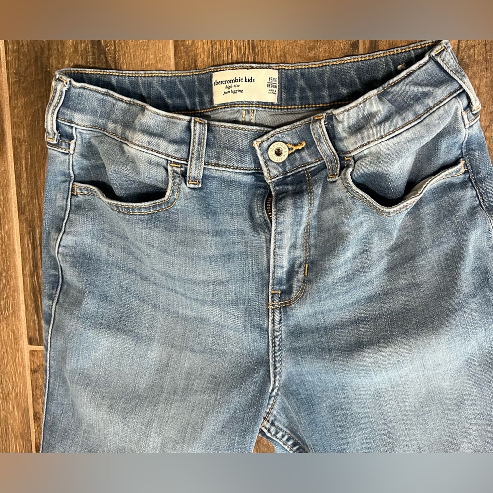 Girls Abercrombie Kids High Rise Jean leggings, size 15/16 regular